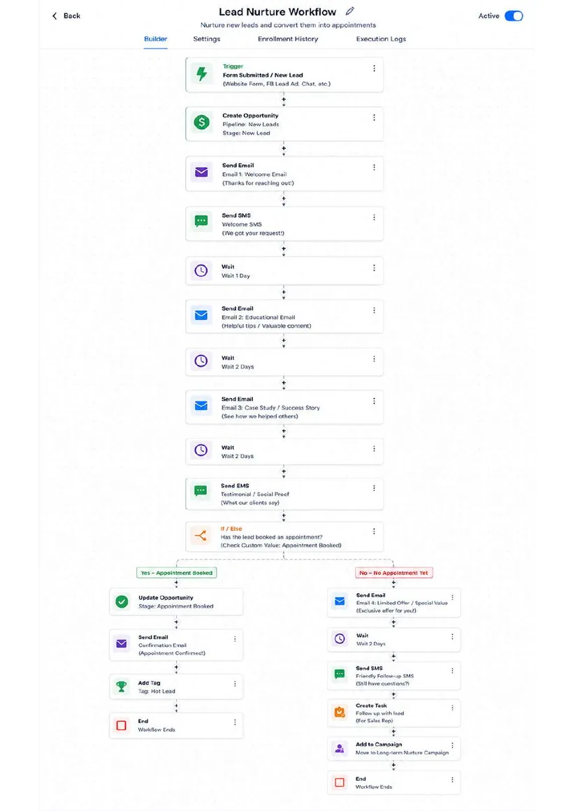 Lead Nurture workflow